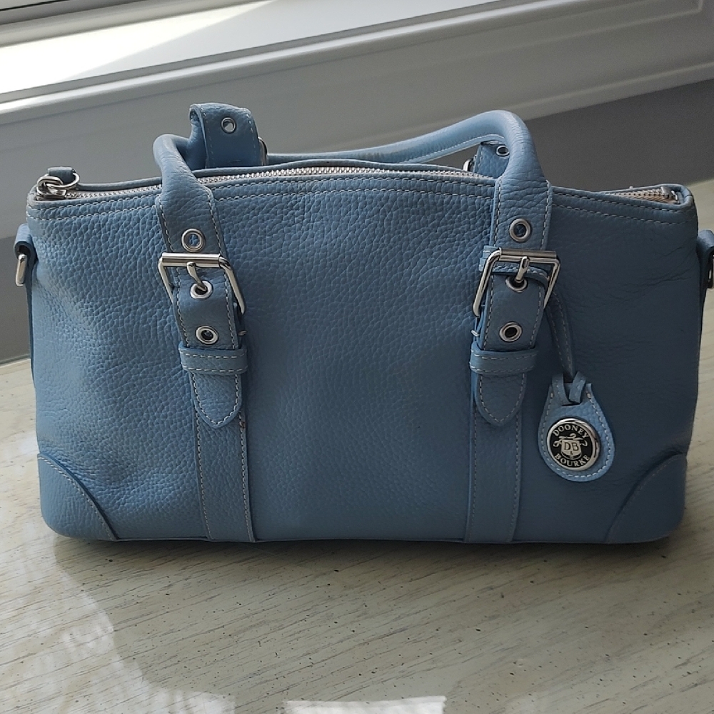 Dooney & Bourke Powder Blue Pebbled Leather Satchel